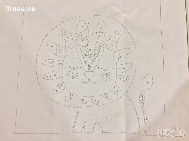 Комплект за рисуване по номера 20x20cm - лъв, снимка 5 - Картини - 39412934