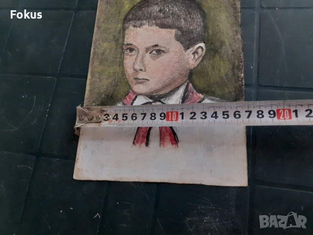 Стара майсторска рисунка с пастели - картина, снимка 5 - Антикварни и старинни предмети - 53285813