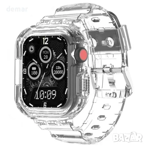 TPU каишка за Apple Watch 46 мм, Armor, прозрачна, снимка 2 - Каишки за часовници - 55871285