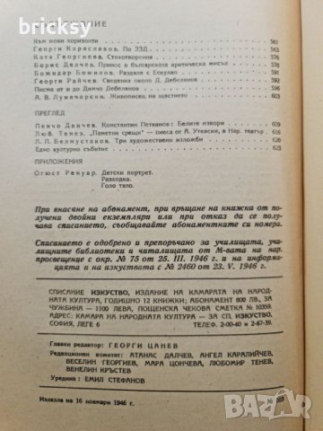 7 броя списание изкуство 1946, снимка 11 - Списания и комикси - 42453826