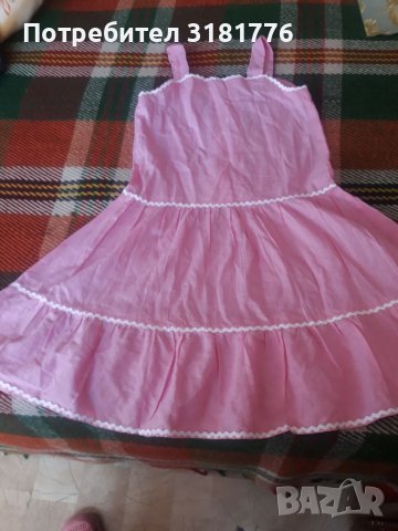 Детска лятна рокличка с презрамки,розова.