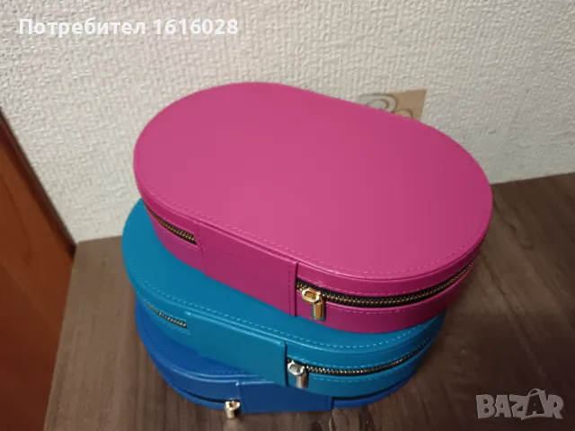 Органайзер за бижута от овална форма от изкуствена кожа с черна кадифена подплата, снимка 5 - Други - 49767777