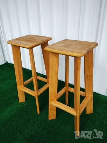 Дървени бар столове от масив ръчна изработка за заведения и дома , снимка 12 - Столове - 48144466