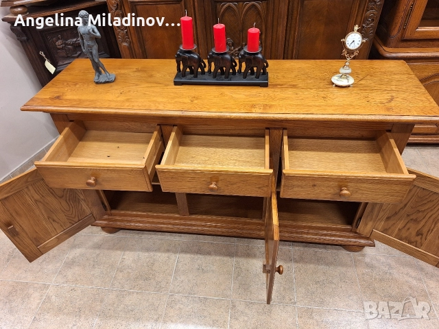 Луксозен комод, скрин, бюфет, шкаф дъб масив , снимка 7 - Шкафове - 52711841