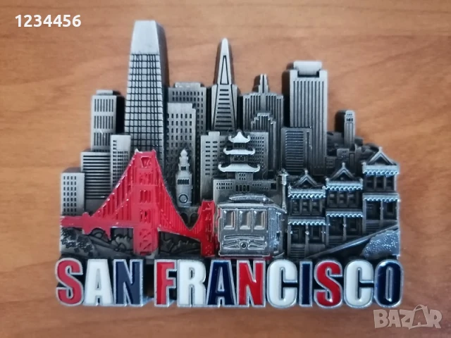 Метално магнитче Сан Франциско 8/7 см. при цена 6 щ.долара го давам само за 8 лв.