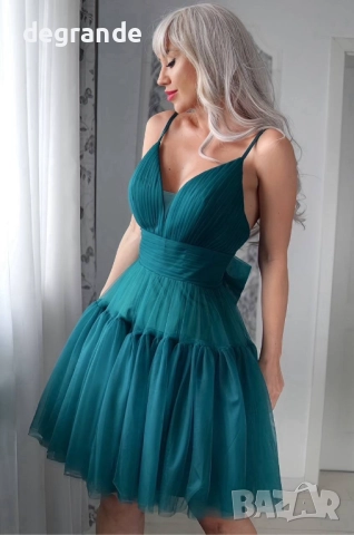 Дамска тюлена рокля с пандела , снимка 3 - Рокли - 51855755