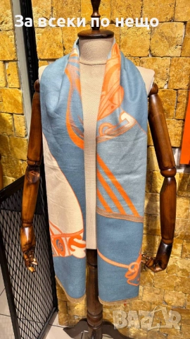 Burberry🔝Hermes🔝Gucci Шал С 2 Лица 100% Кашмир - Налични Различни Цветове Код SK370, снимка 2 - Шалове - 52853929