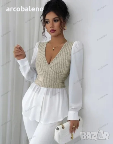 Елегантна дамска риза с дълъг ръкав с пачуърк, 3цвята , снимка 9 - Ризи - 51465012