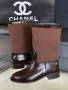 Chanel Дамски Кафеви Ботуши Шанел Код E1191, снимка 1