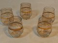 Пет стъклени чаши за ракия с позлата , снимка 1 - Чаши - 39884420