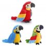 Музикален пеещ и говорещ плюшен папагал играчка, снимка 1 - Плюшени играчки - 35133209