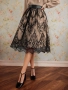 пола дантела, Миди пола, Черна дантелена пола, Елегантна пола, снимка 1