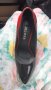 Лачени токчета - обувки на ток - преливащо черно - червени, снимка 2