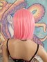 Очарователна Средна Дължина Право Каре Стил Перука в Светло Розов Цвят КОД 9086, снимка 7