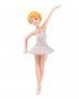Момиче балерина с бяла пачка пластмасова фигурка играчка топер , снимка 1