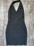 Черна бандажна къса рокля с камъни сваровски-Swarovski Crystal, снимка 13