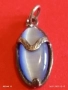 Класически сребърен медальон с печат 925 и син камък КОТЕШКО ОКО 57001, снимка 3