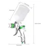 HVLP пистолет за боядисване с чаша 600ml и 3 дюзи, снимка 2