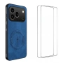 WANLONFENG SD Магнитен Калъф за Honor 600 Pro 5G / 600 5G - PC+TPU, Nappa текстура, 2 стъкла, 4 цвят, снимка 3