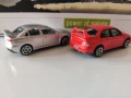 Метални колички Realtoy Mitsubishi Lancer VII и Mitsubishi Lancer Evo X в мащаб 1/64, снимка 5