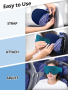 Inspireyes Възглавница за пътуване за опора на главата с маска за очи, езерно синьо, снимка 5