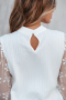 Дамска елегантна блуза в бяло с ръкави от тюл, снимка 17