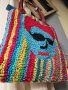 MIELIE екстравагантна чанта,плетена шарена, снимка 4
