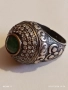 Винтидж сребърен пръстен стил Хюрем султан с НЕФРИТ орнаментиран ювелирно бижу 51826, снимка 13