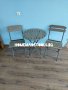 Градински комплект -сгъваема маса и два сгъваеми стола дърво и метал, снимка 1 - Градински мебели, декорация  - 40622680