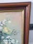 Голяма картина маслен принт върху платно/натюрморт ваза с цветя/дървена рамка 93х63см/Frohlich, снимка 7