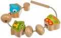 Дървена играчка за нанизване Lucy&Leo - С три фигурки