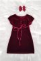 Детска рокля червено кадифе 4 години, снимка 8