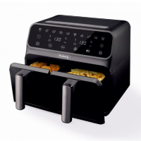 Фритюрник AirFryer Rosberg Premium RP51980N, 1700W, 2съда x 4л., Горещ въздух, Таймер, до 200°C, Чер, снимка 3 - Фритюрници - 44778112