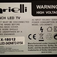 Arielli LED-24DN6T2 със счупена матрица ,TP.MS3663S.PA671 ,V236BJ1-P01 ,L24M-IR-DT-V1.1 ,CY-240D-2X5, снимка 3 - Части и Платки - 29685684