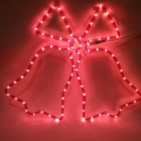 LED Червена Камбанка Промо 10бр + 1 подарък Украса Коледа, къщи, общини, заведения