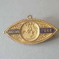 Членска значка. Sandown park 1931. England. Значка за членове на конни надбягвания. Парк. Англия, снимка 5 - Антикварни и старинни предмети - 40609851