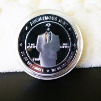 Биткойн монета Анонимните - Bitcoin Anonymos mint ( BTC ) - Silver, снимка 4 - Нумизматика и бонистика - 39147658