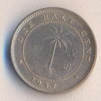 Либерия 2 цента 1937 година, снимка 1 - Нумизматика и бонистика - 44744147