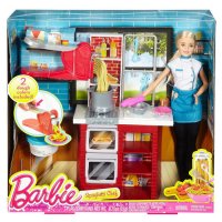 Barbie - Барби кукла готвач на паста с кухня DTF92, снимка 4 - Кукли - 35026304