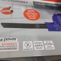 Нова акумулаторна прахосмукачка CLEANmaxx - 2 в 1 , Безжична права прахосмукачка, снимка 7 - Прахосмукачки - 42454943