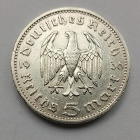5 райхсмарки 1936 сребро, снимка 1 - Нумизматика и бонистика - 42209138