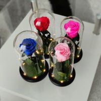 Вечна естествена роза в стъкленица, снимка 14 - Декорация за дома - 27657211