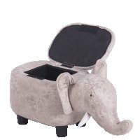 Детска табуретка с ракла - сив слон, снимка 3 - Столове - 33721909