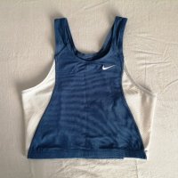 Nike FIT DRY оригинално дамско спортно бюстие в син и бял цвят р-р L, снимка 1 - Корсети, бюстиета, топове - 42176455