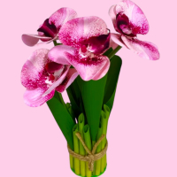 Супер красива декорация от 5 изкуствени орхидеи в сноп, снимка 1 - Декорация за дома - 44692881