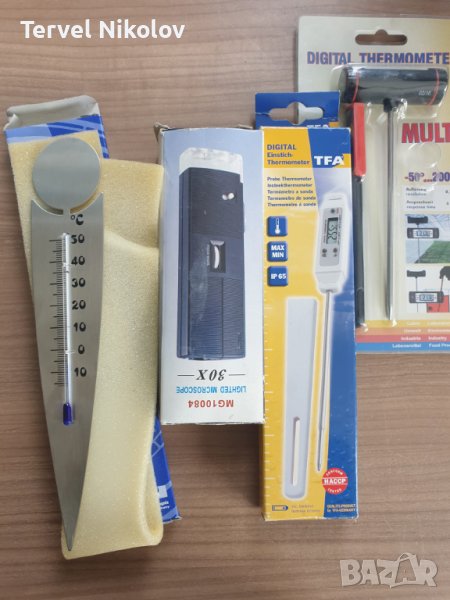 уреди за измерване Малък почвен термометър 9.10лв микроскоп 40х 40.20лв, и другите по 42лв, снимка 1