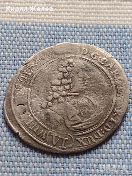 Сребърна монета 6 кройцера 1713г. Карл Фридрих Уелс 29766, снимка 1