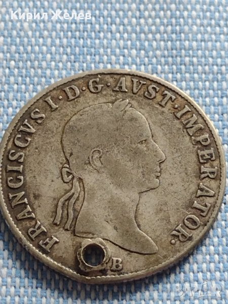 Сребърна монета 20 кройцера 1834г. Франц първи Будапеща Австрийска империя  13716, снимка 1