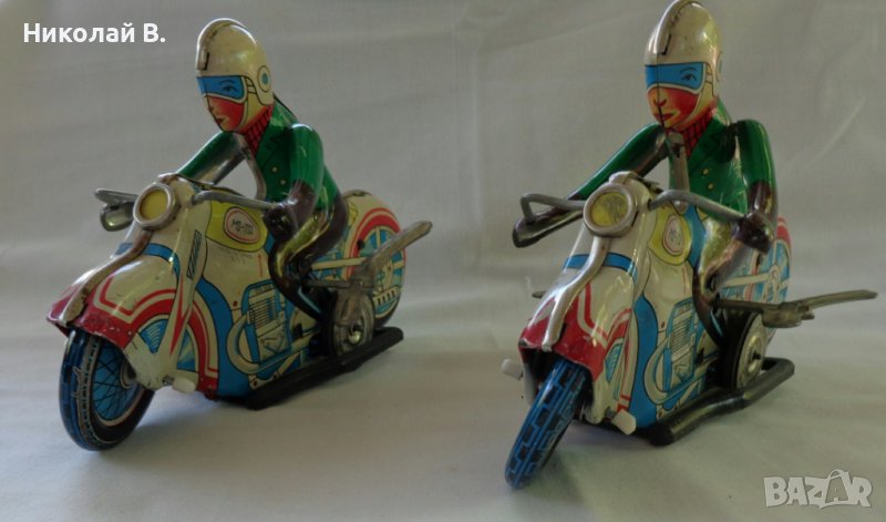 Ретро детски метални играчки мотоциклети с механизъм Made in China 602 N26 употребявани, снимка 1
