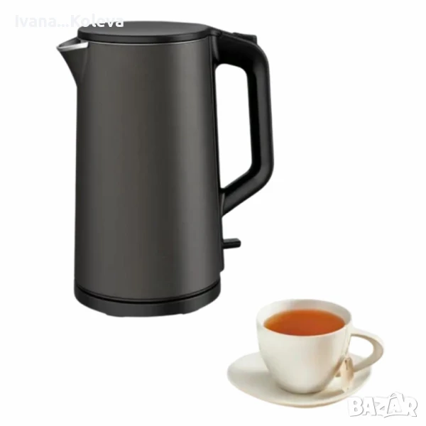 Безжична електрическа кана Muhler WK-179D — с двуслойно покритие и капацитет 1,5 л, снимка 1